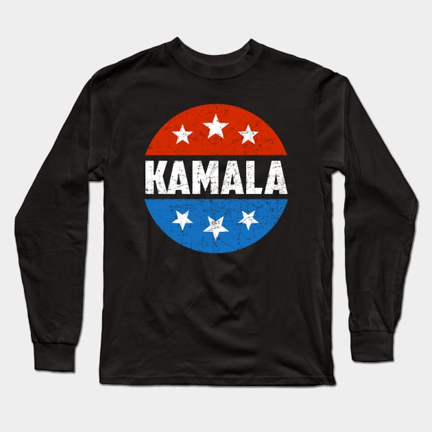KAMALA HARRIS 2020 Red White And Blue Vintage Button Long Sleeve T-Shirt by wonderws